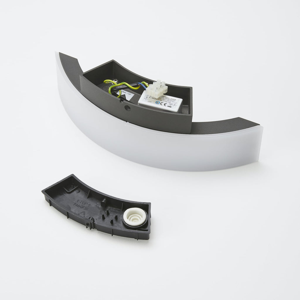 LED utevegglampe Half antrasitt 30 cm 8,5W IP54 montert utendørs