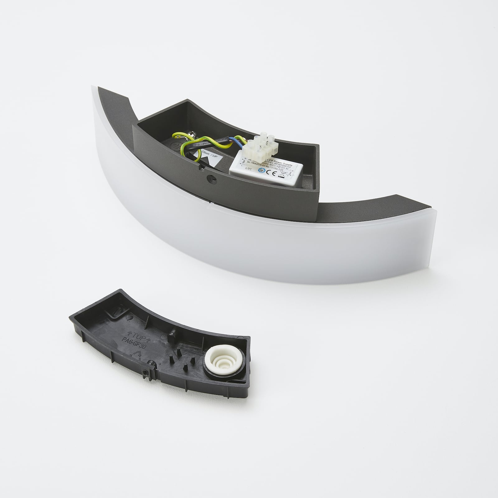 LED utevegglampe Half antrasitt 30 cm 8,5W IP54 montert utendørs