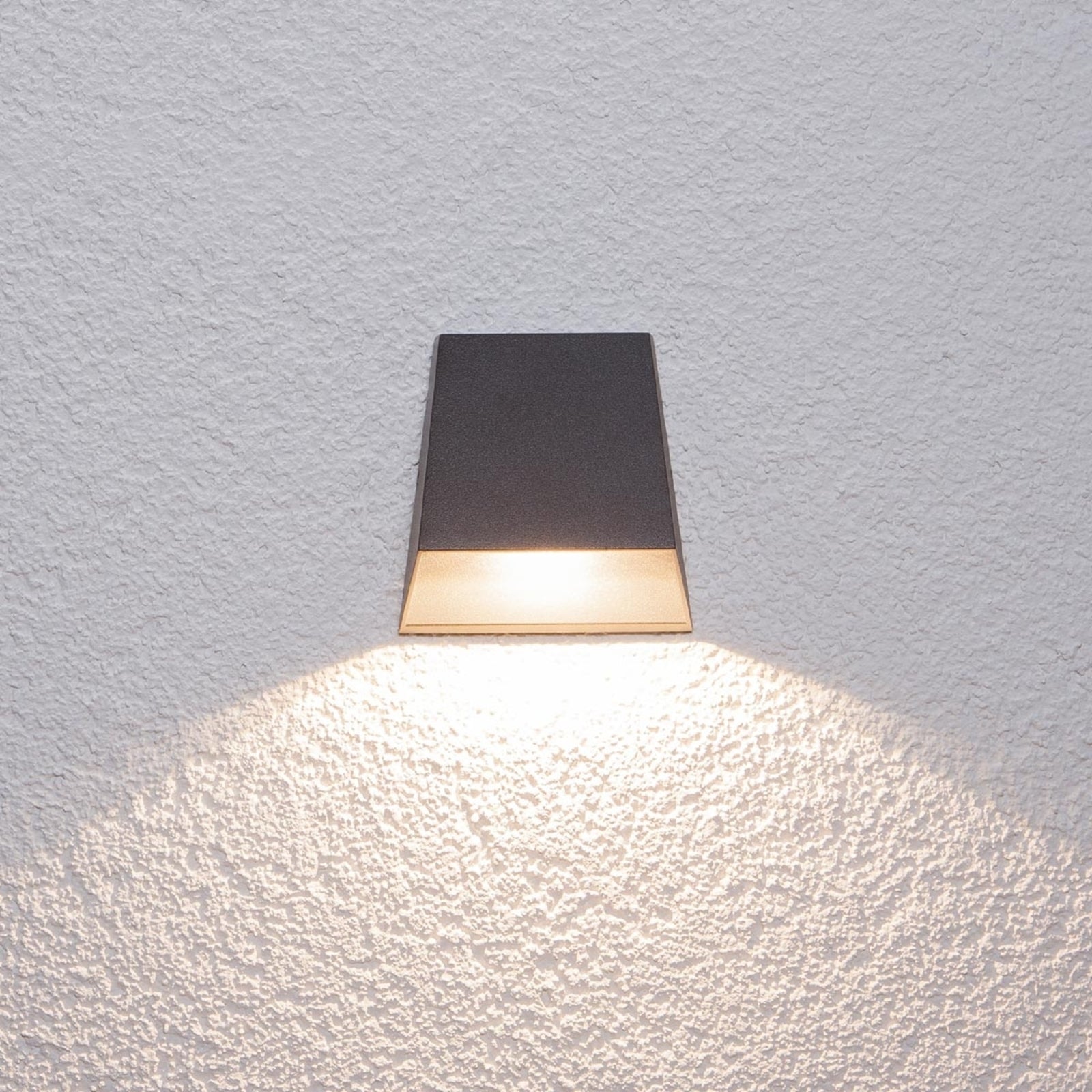 LED utevegglampe Hanno antrasitt aluminium IP54 forfra