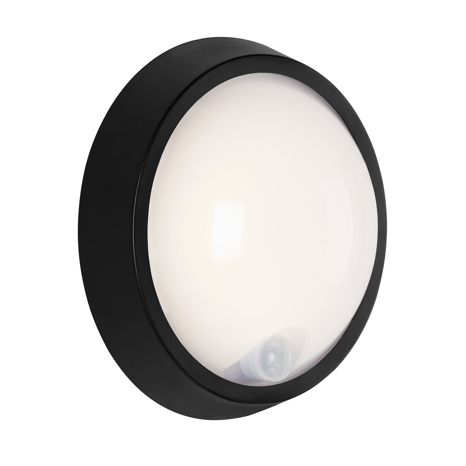 LED utevegglampe Helsinki med bevegelsessensor svart IP44 forside