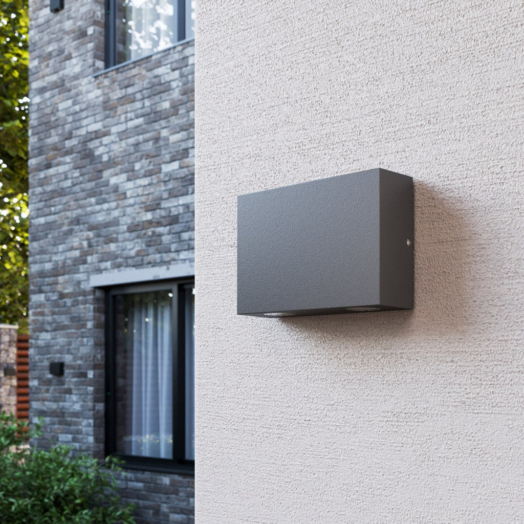 LED utevegglampe Henor firkantet grafitt detalj av LED-lys