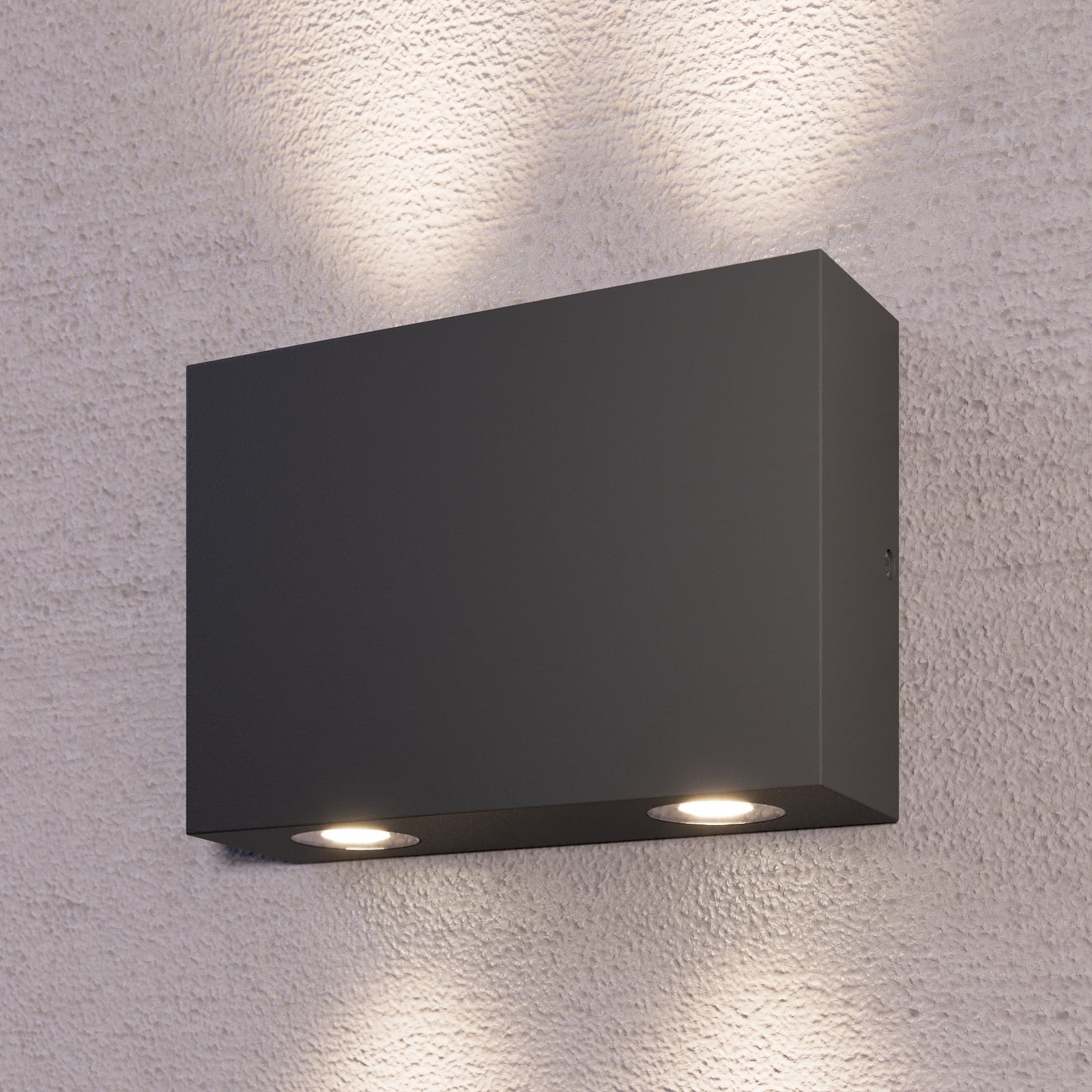 LED utevegglampe Henor firkantet grafitt front