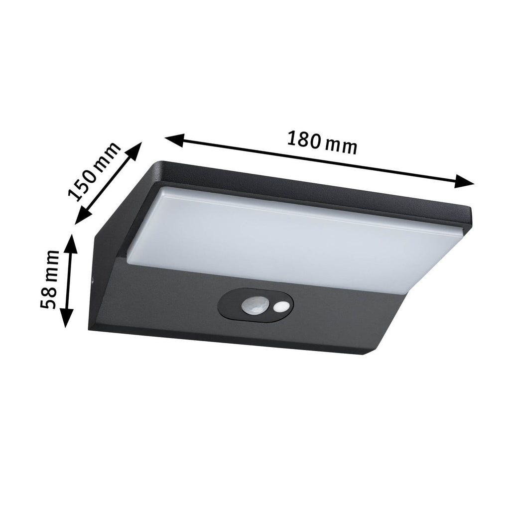 LED utevegglampe House med bevegelsessensor mørkegrå IP44 lys