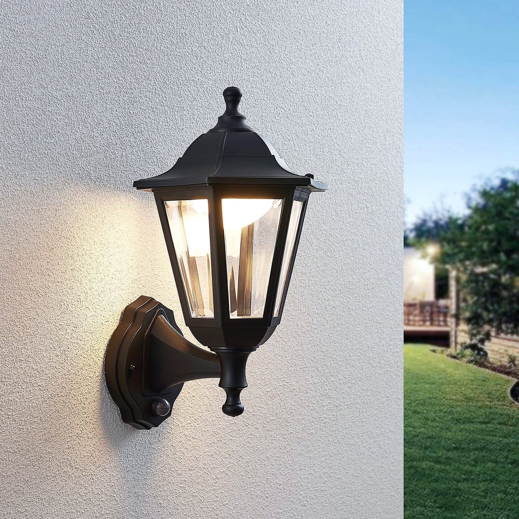 LED utevegglampe Iavo med bevegelsessensor svart bakside