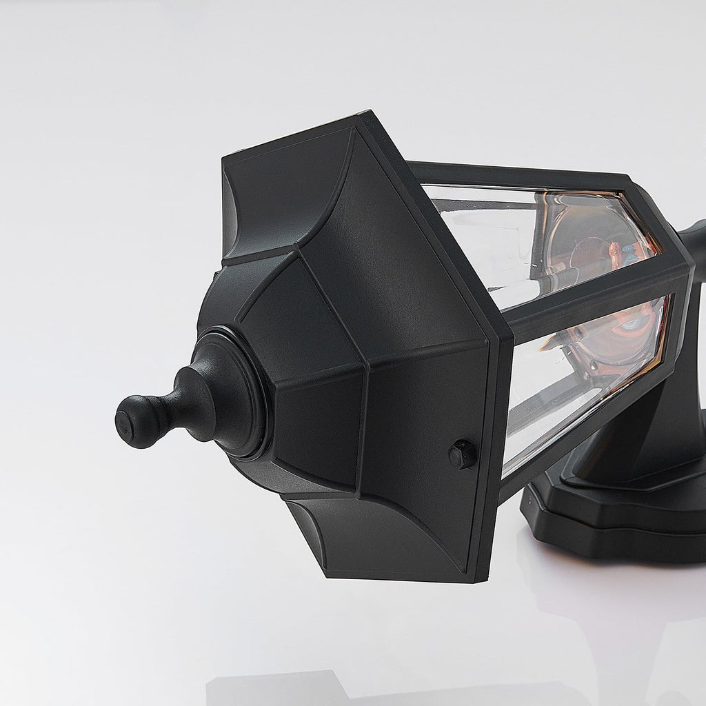 LED utevegglampe Iavo med bevegelsessensor svart side