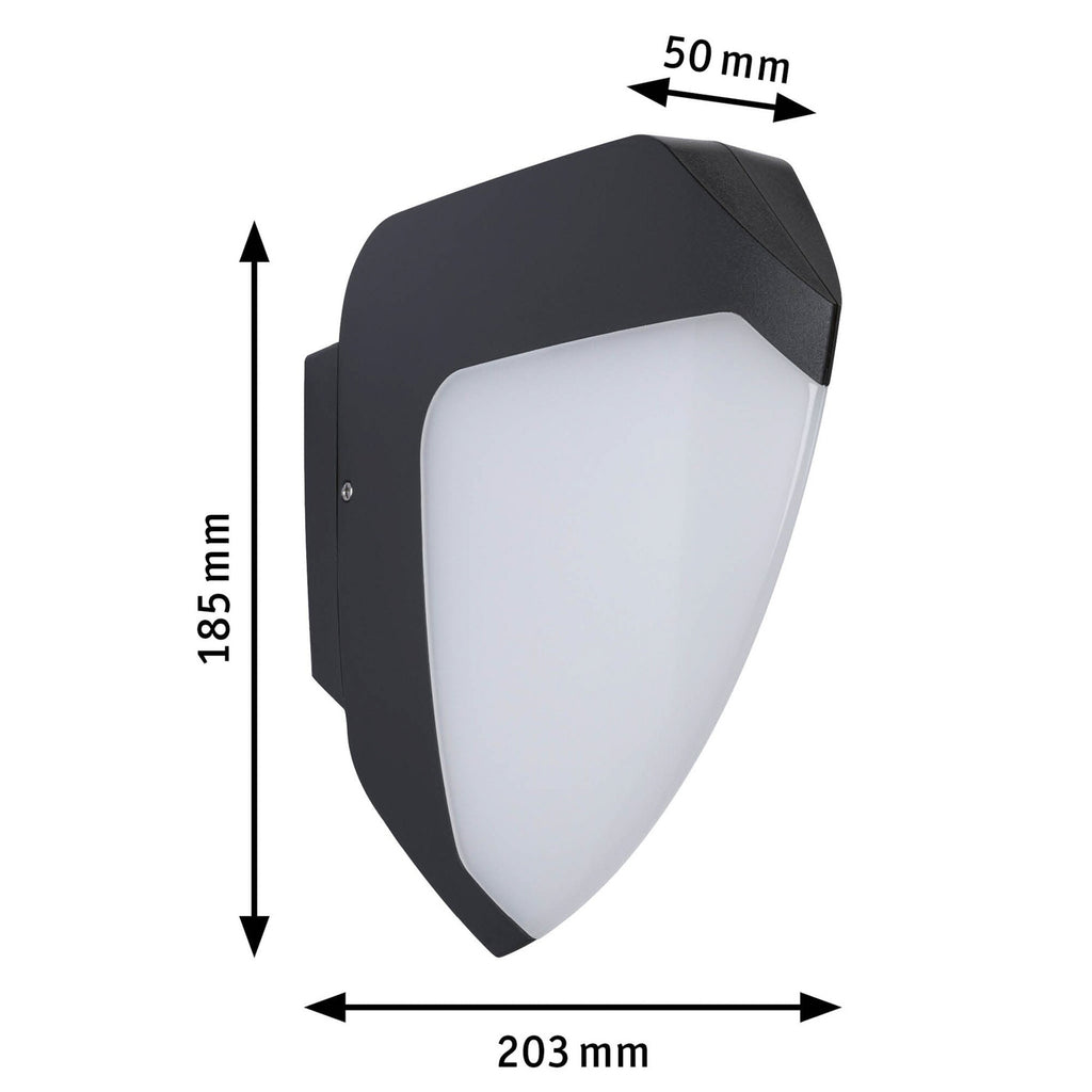 LED utevegglampe Ikosea Zigbee med bevegelsessensor IP44 nærbilde av lampe