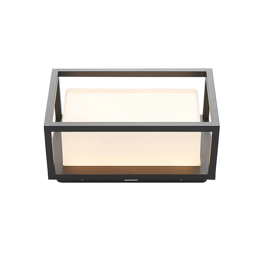 LED utevegglampe Ilirian antrasitt aluminium detalj