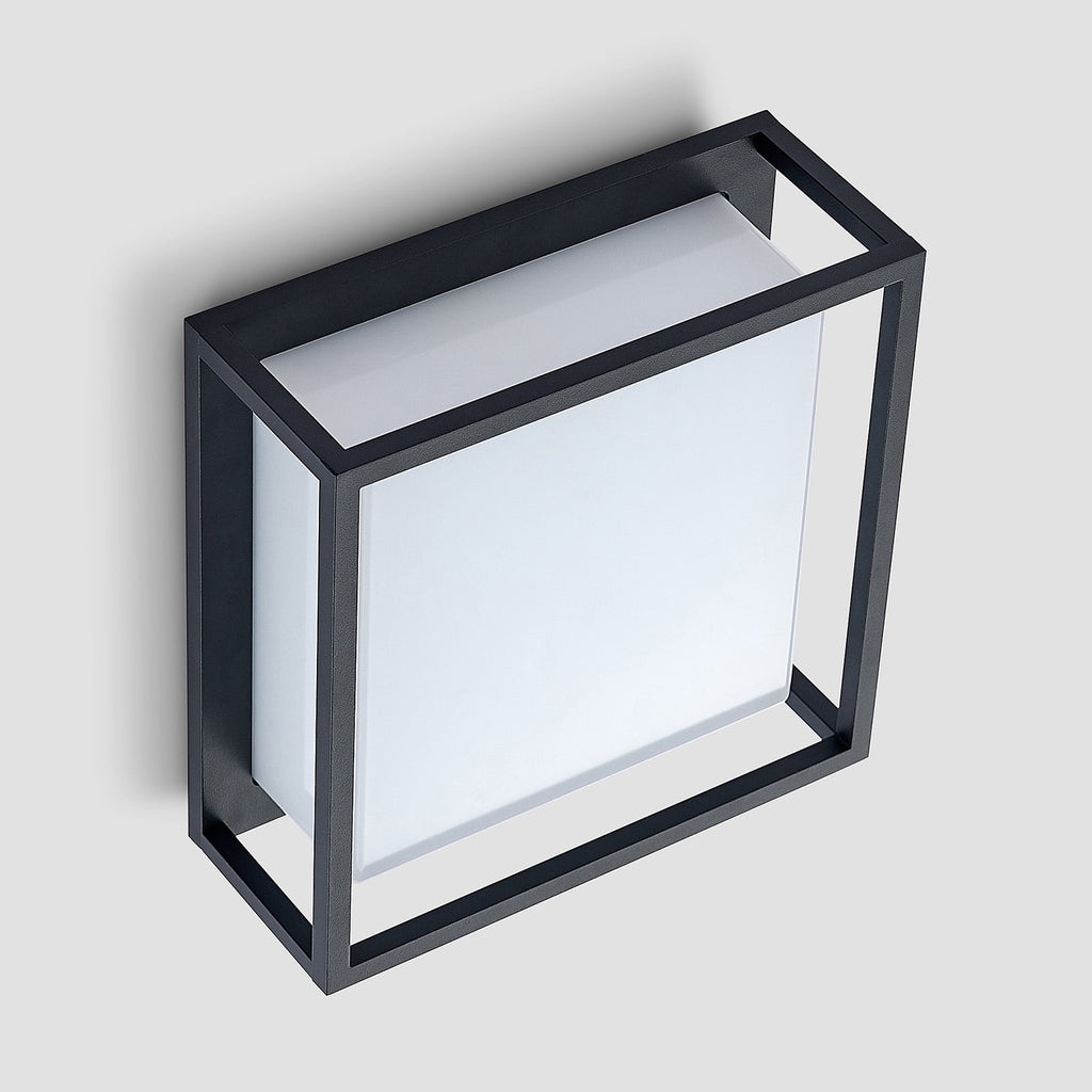 LED utevegglampe Ilirian antrasitt aluminium lys på