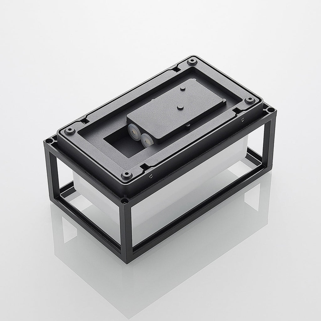 LED utevegglampe Ilirian antrasitt aluminium lyseffekt