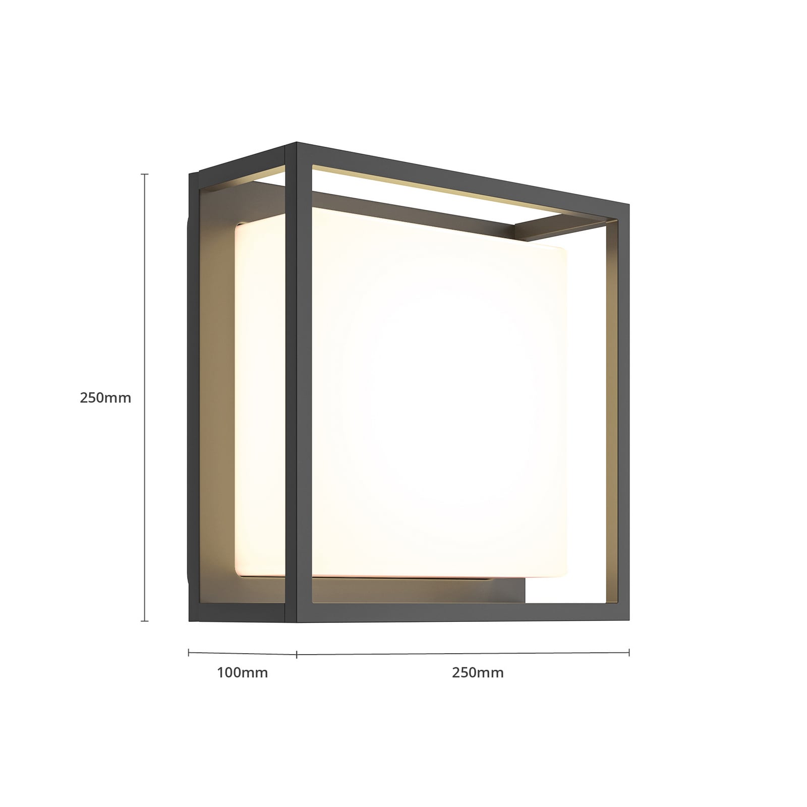 LED utevegglampe Ilirian antrasitt aluminium montert