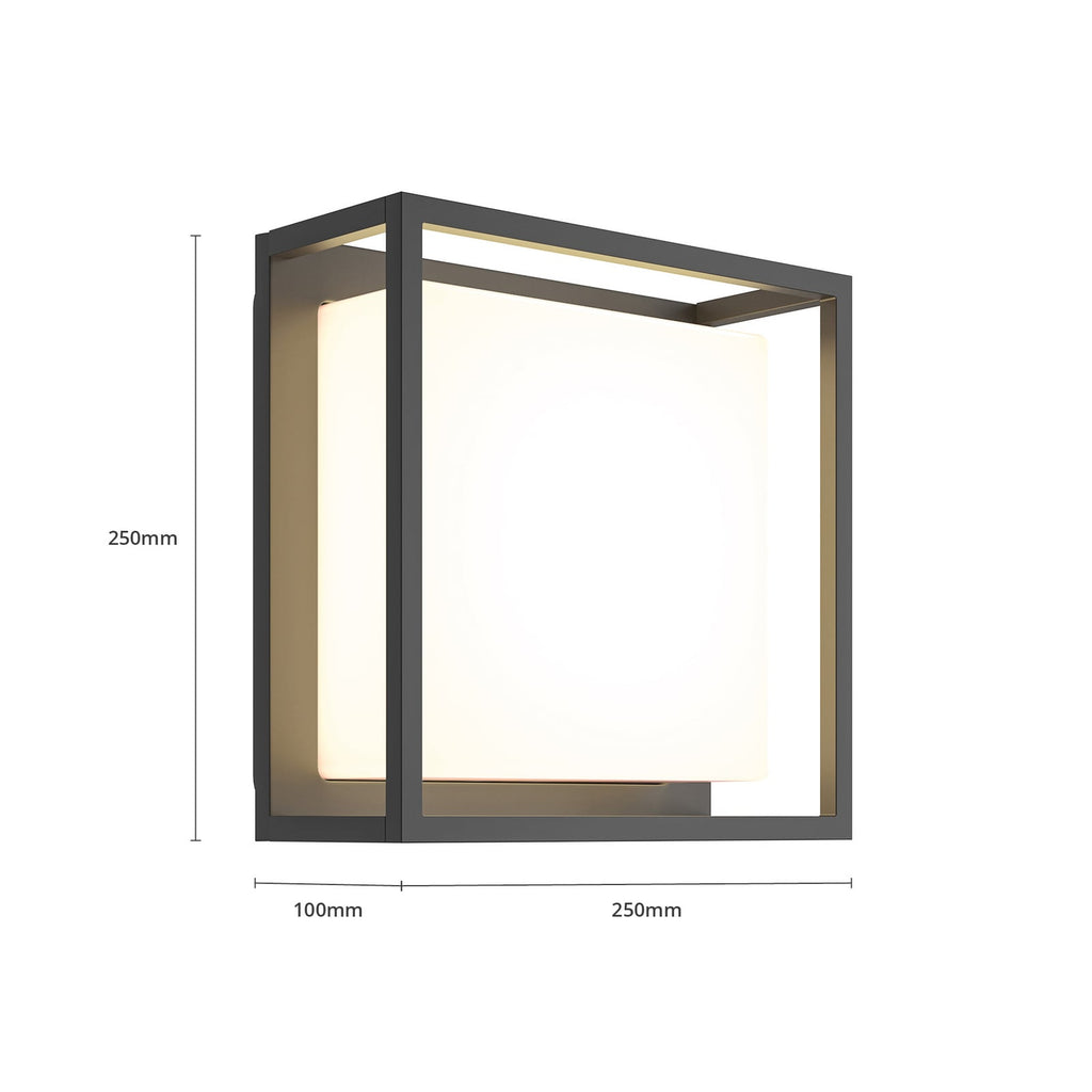 LED utevegglampe Ilirian antrasitt aluminium montert