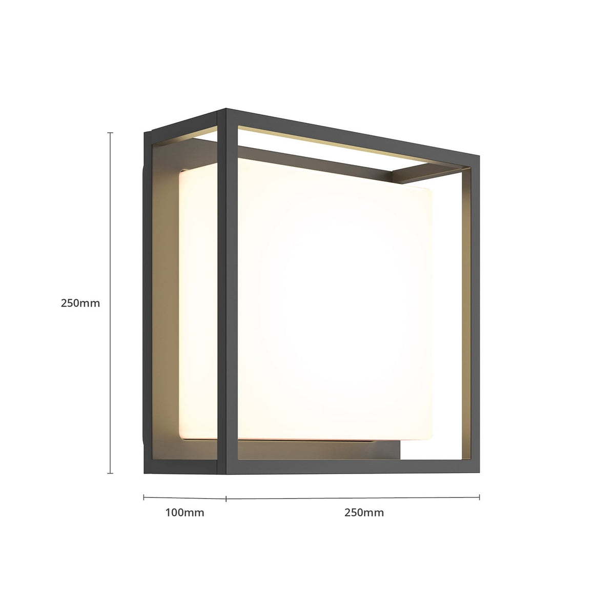 LED utevegglampe Ilirian antrasitt aluminium montert