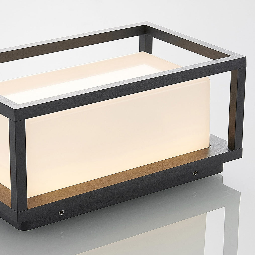 LED utevegglampe Ilirian antrasitt aluminium sideprofil