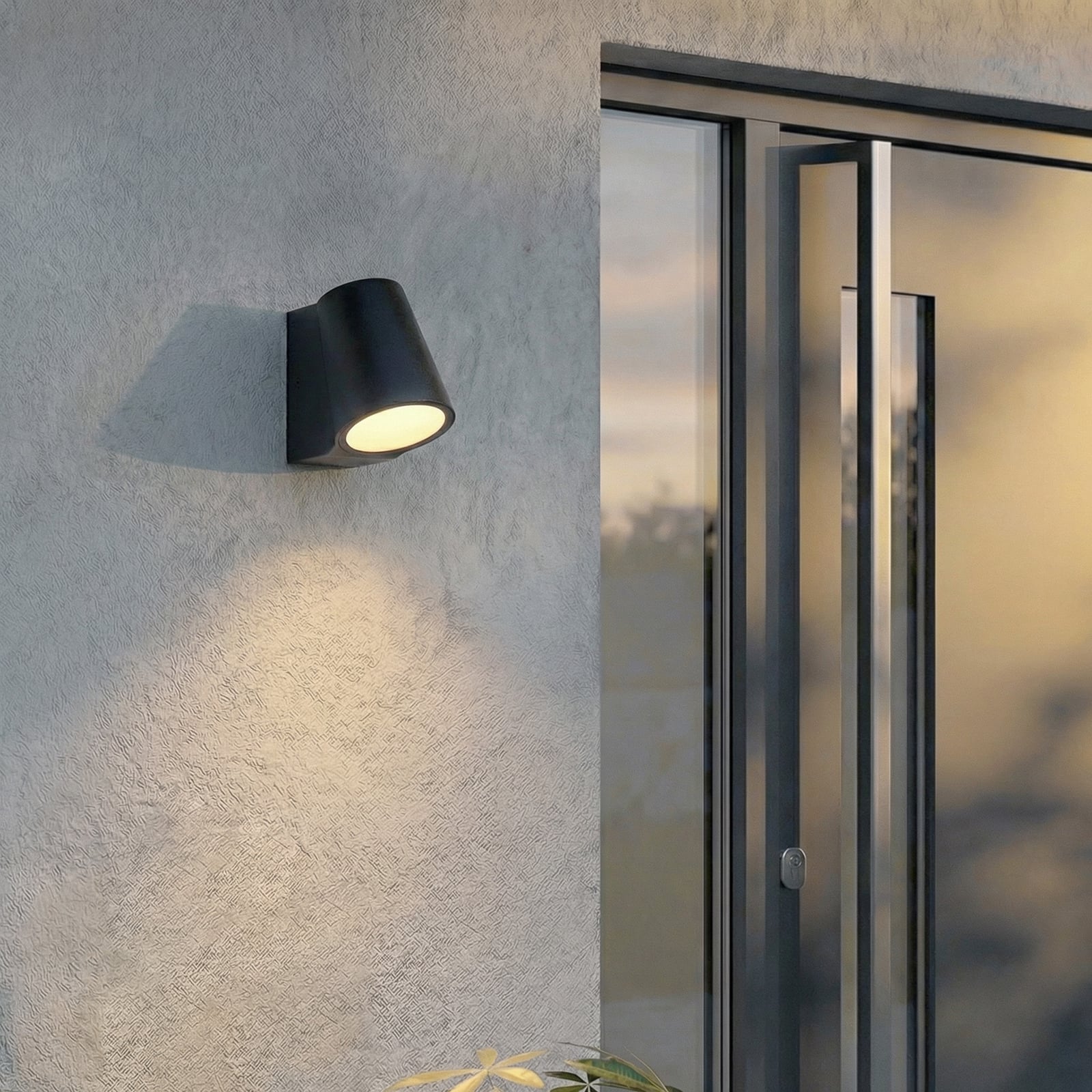LED utevegglampe Illuvia svart matt bakside