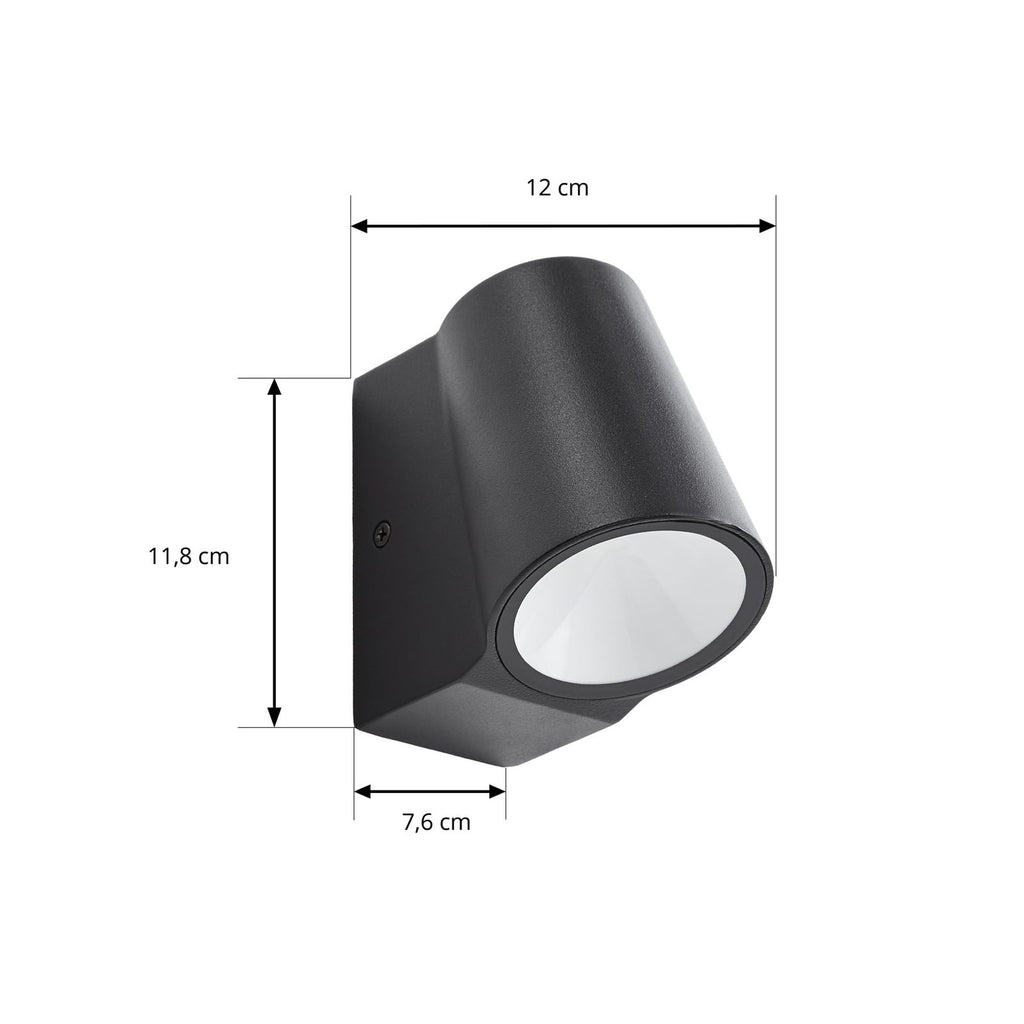 Detalj av LED utevegglampe Illuvia svart matt