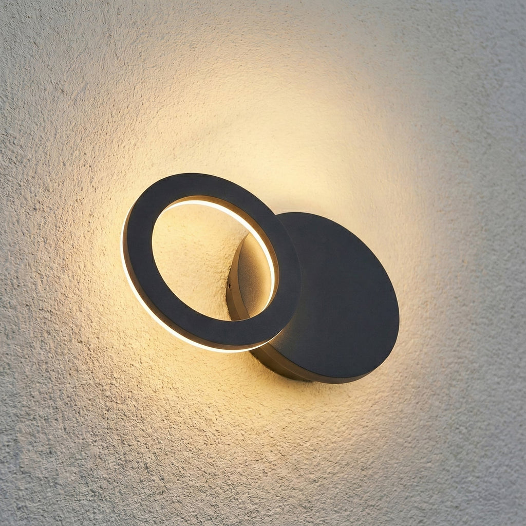 LED utevegglampe Ilveo svingbar aluminium svart IP54 forfra