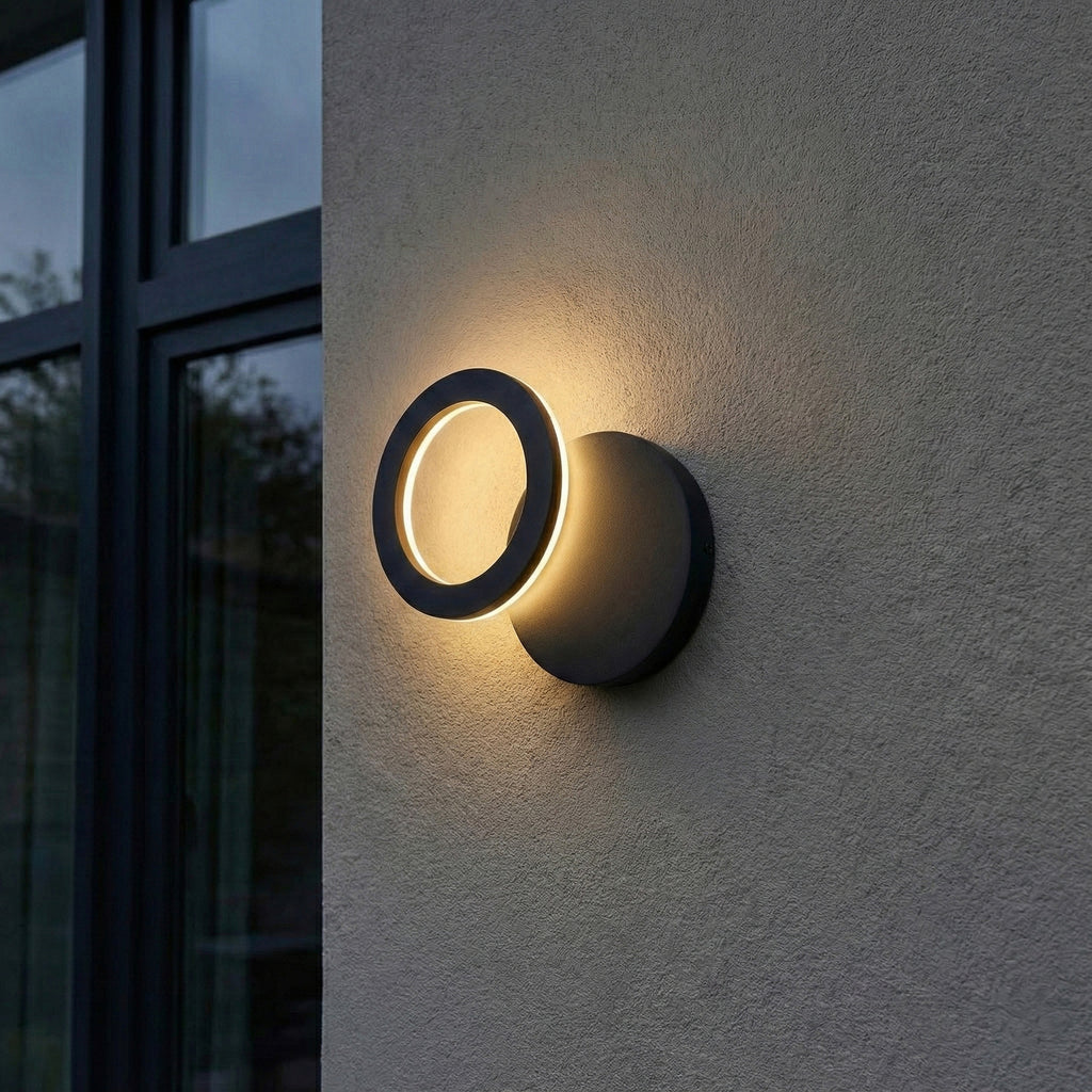 LED utevegglampe Ilveo svingbar aluminium svart IP54 bakside