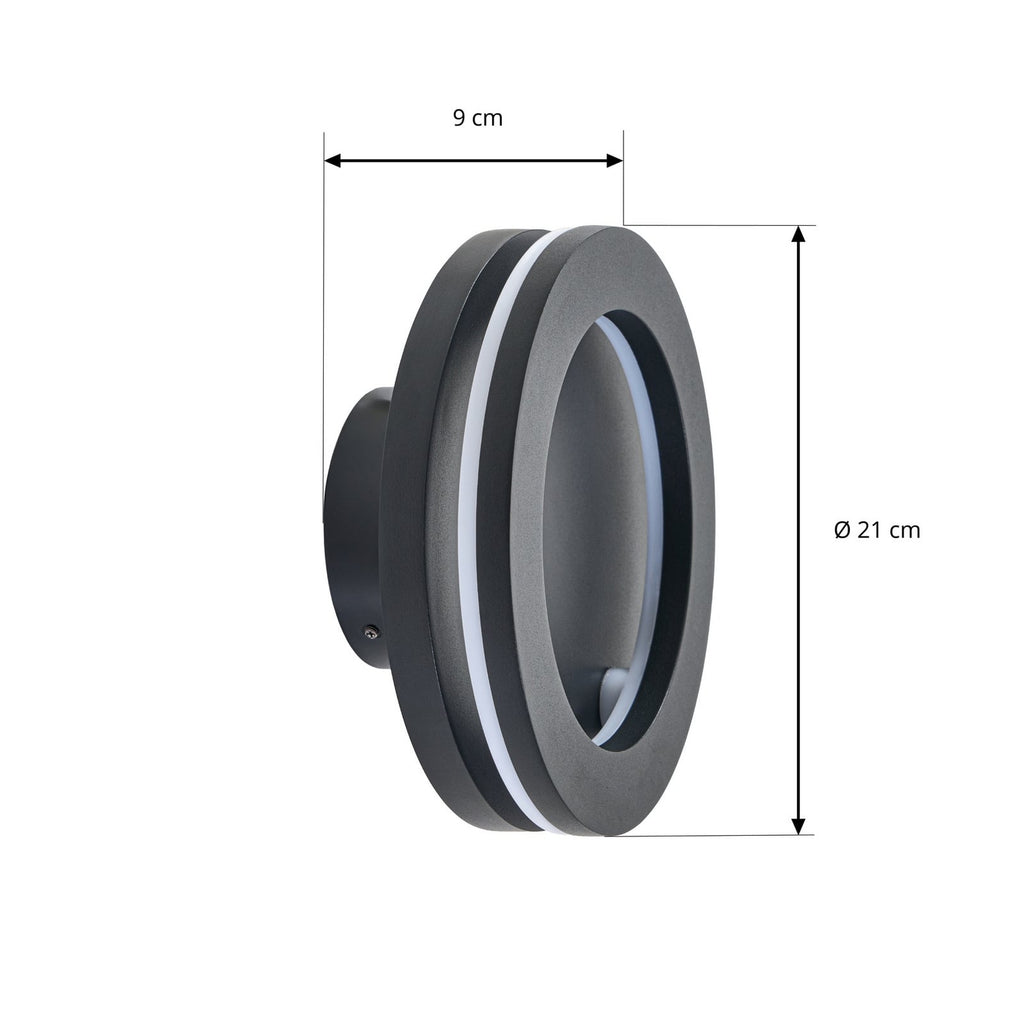 Detalj av LED utevegglampe Ilveo svingbar aluminium svart IP54