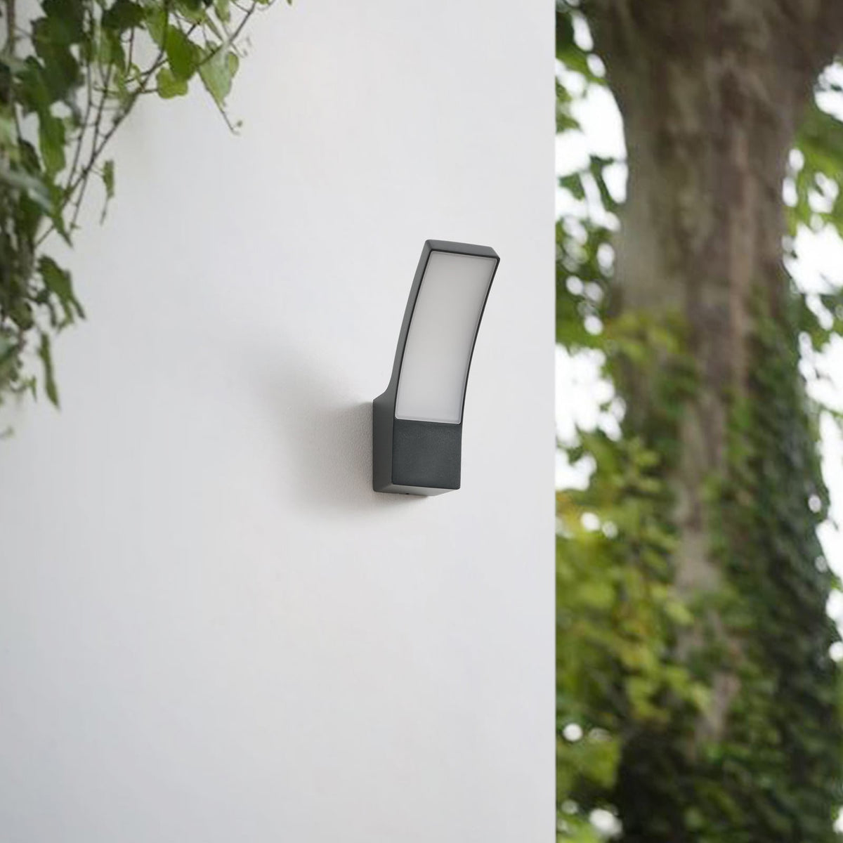 Detalj av LED utevegglampe Ilvita buet antrasitt IP54