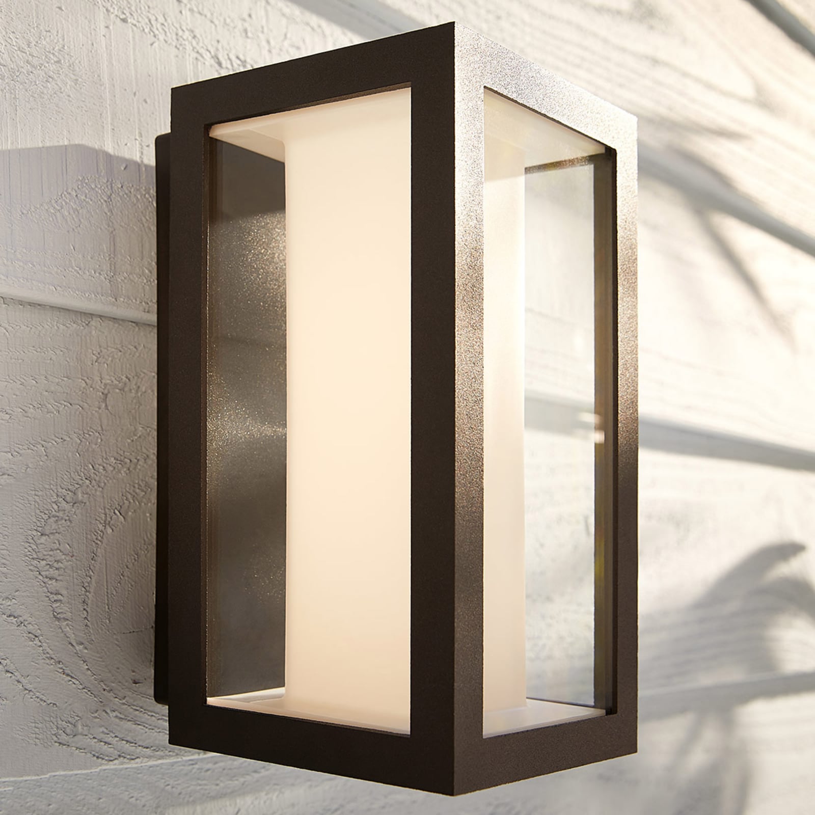 LED utevegglampe Impress RGBW svart IP44 16W Philips Hue forfra