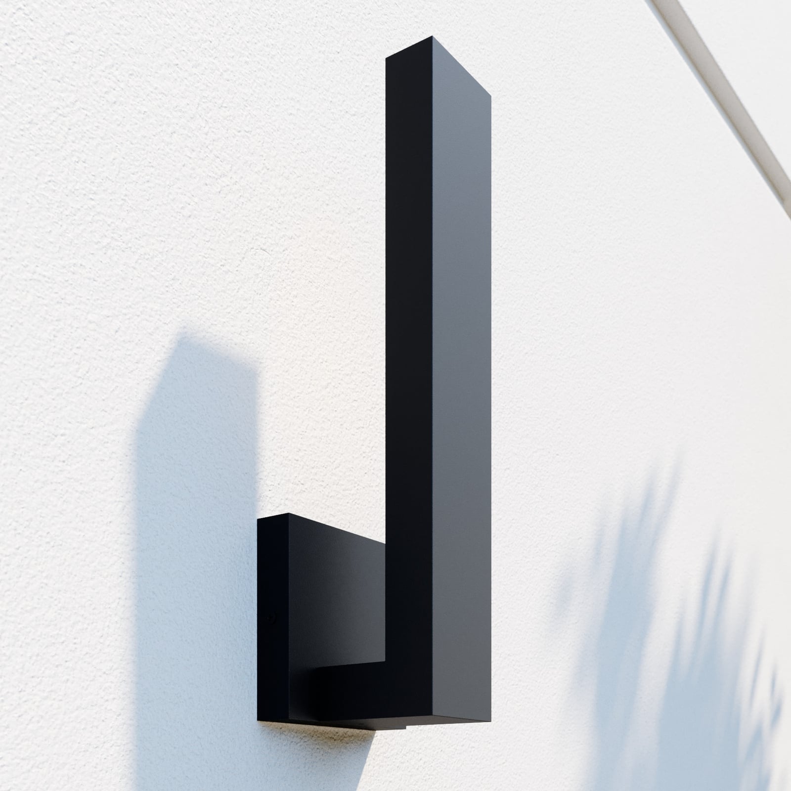 Detalj av LED utevegglampe Isadore svart indirekte lys