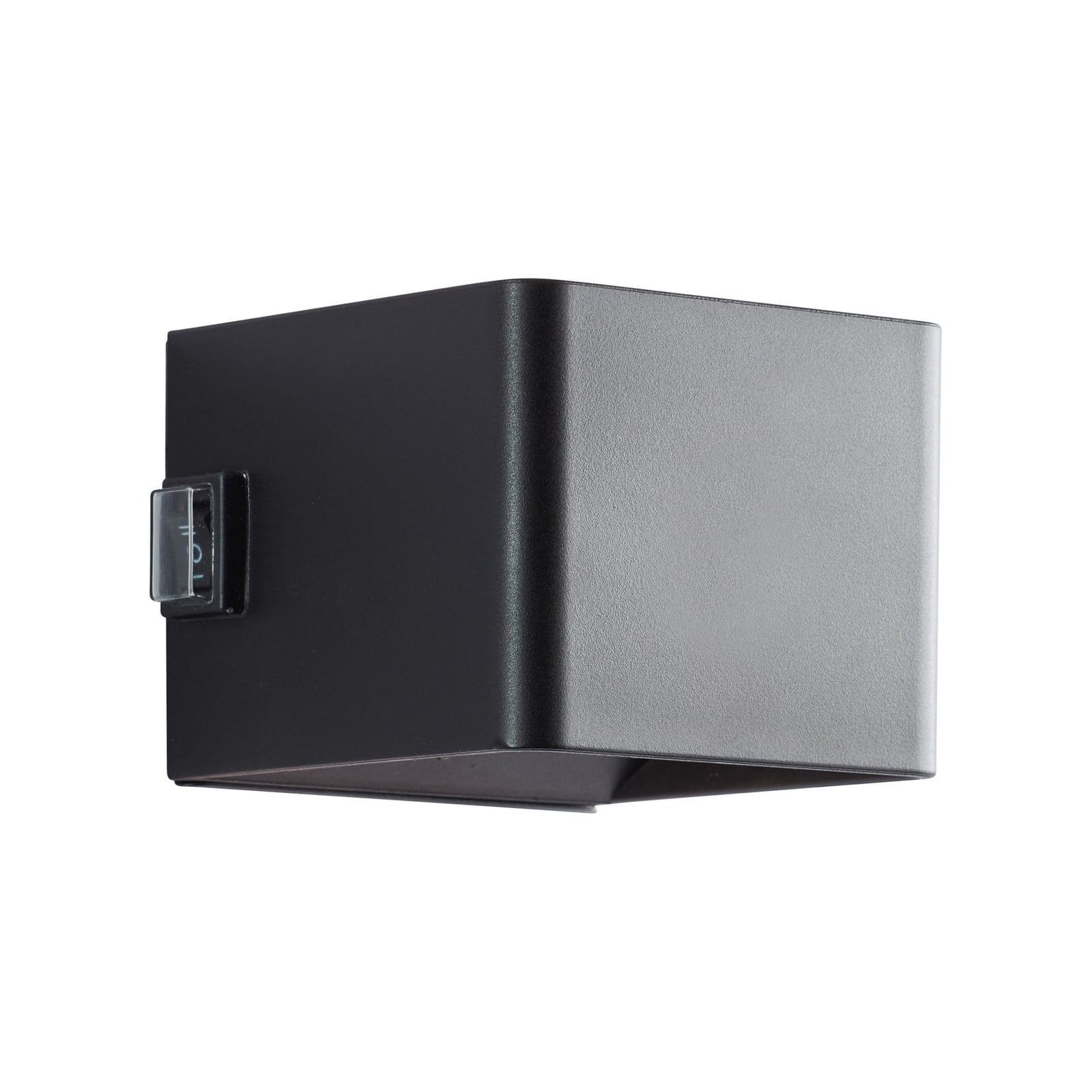 LED utevegglampe Iseo oppladbar med bevegelsessensor svart IP44 montert