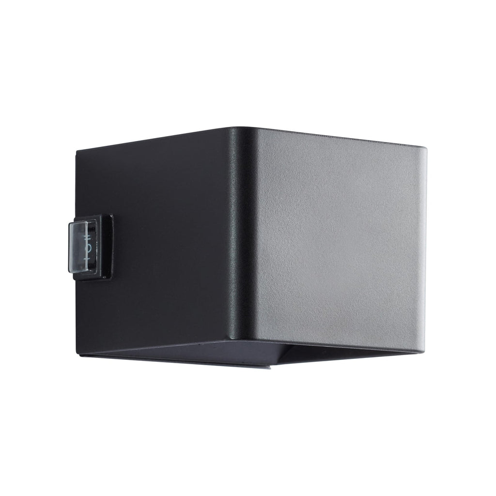 LED utevegglampe Iseo oppladbar med bevegelsessensor svart IP44 bevegelsessensor