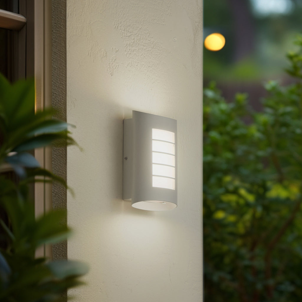 LED utevegglampe Ismael hvit aluminium bakside