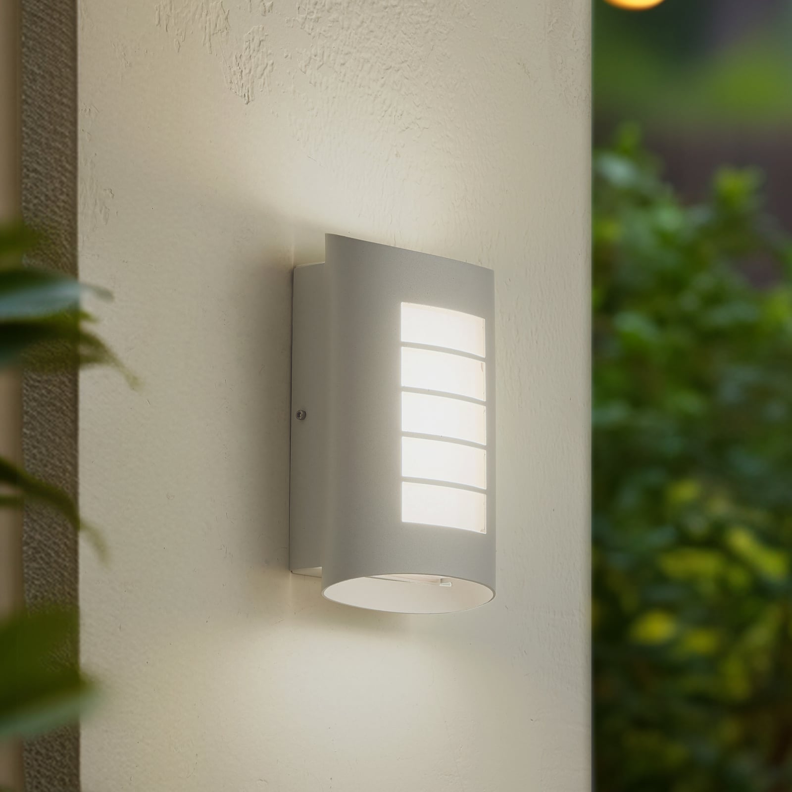 LED utevegglampe Ismael hvit aluminium forfra