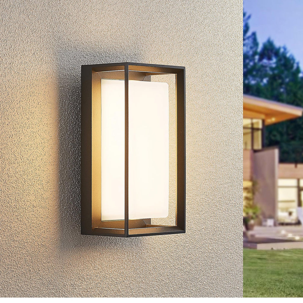 LED utevegglampe Ismera antrasitt opalglass IP65 bakside