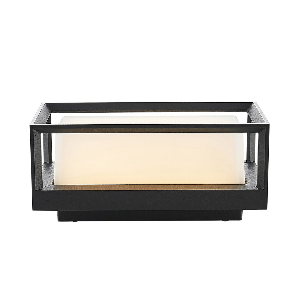 LED utevegglampe Ismera antrasitt opalglass IP65 detalj av glass