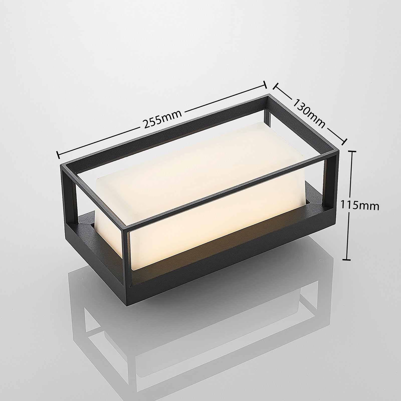 LED utevegglampe Ismera antrasitt opalglass IP65 montert på vegg