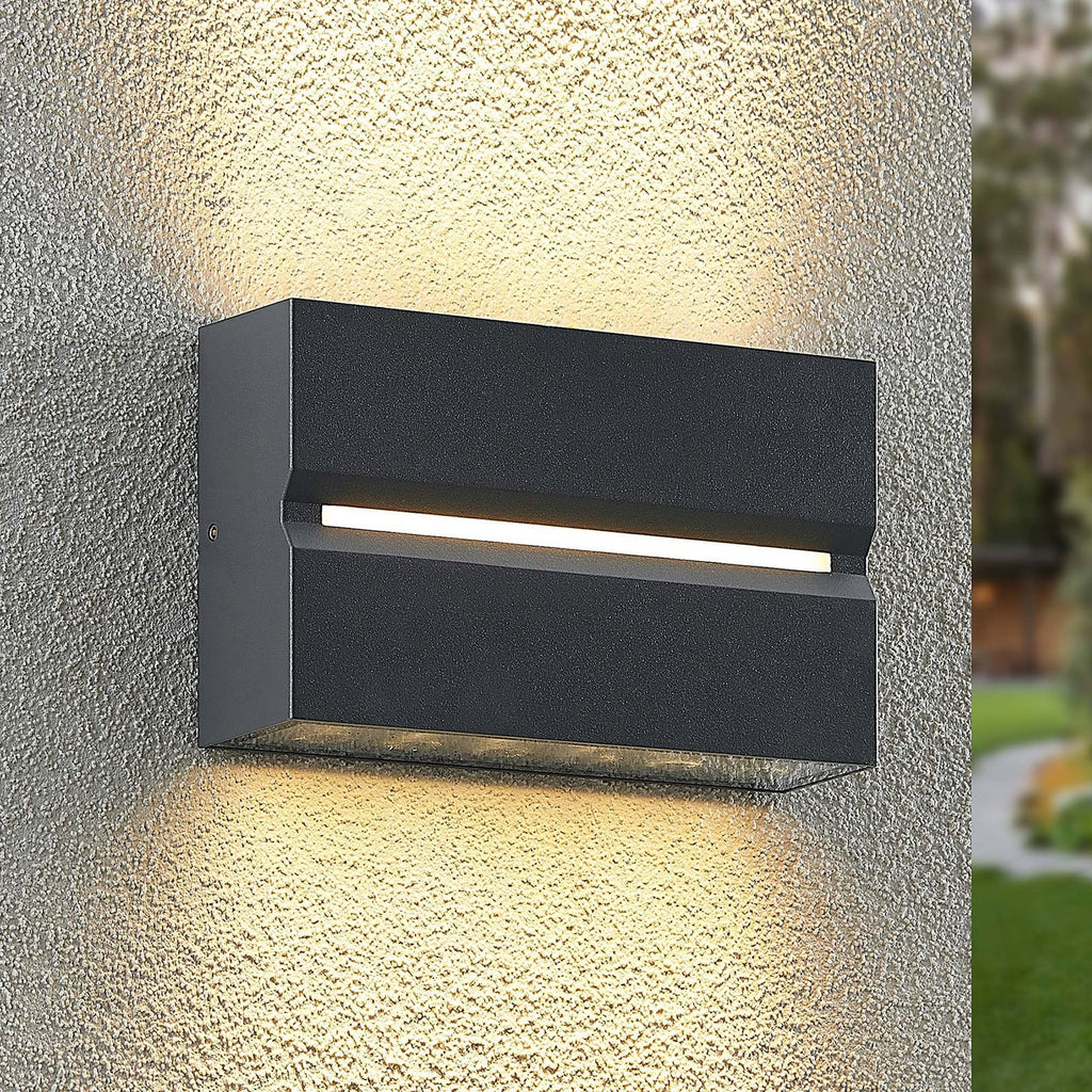 LED utevegglampe Itarion opp og ned glass klar IP54 front