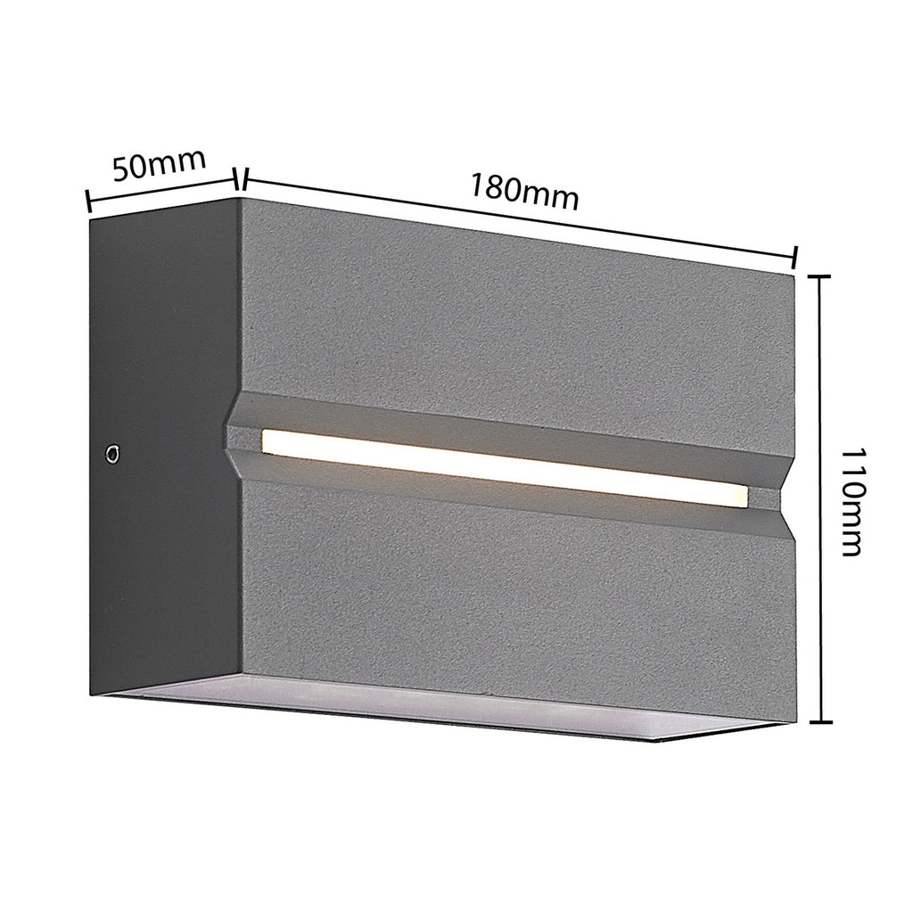 LED utevegglampe Itarion opp og ned glass klar IP54 montert