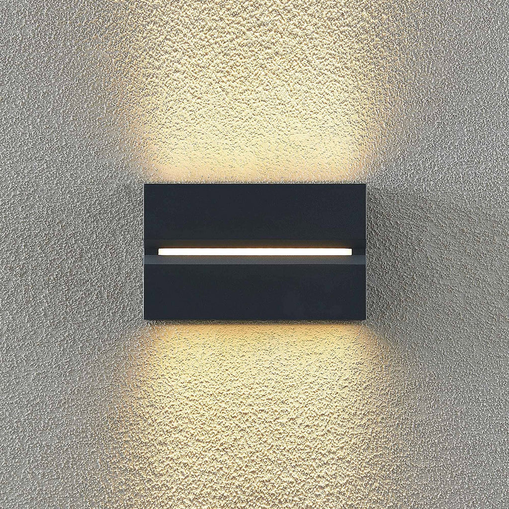 LED utevegglampe Itarion opp og ned glass klar IP54 side