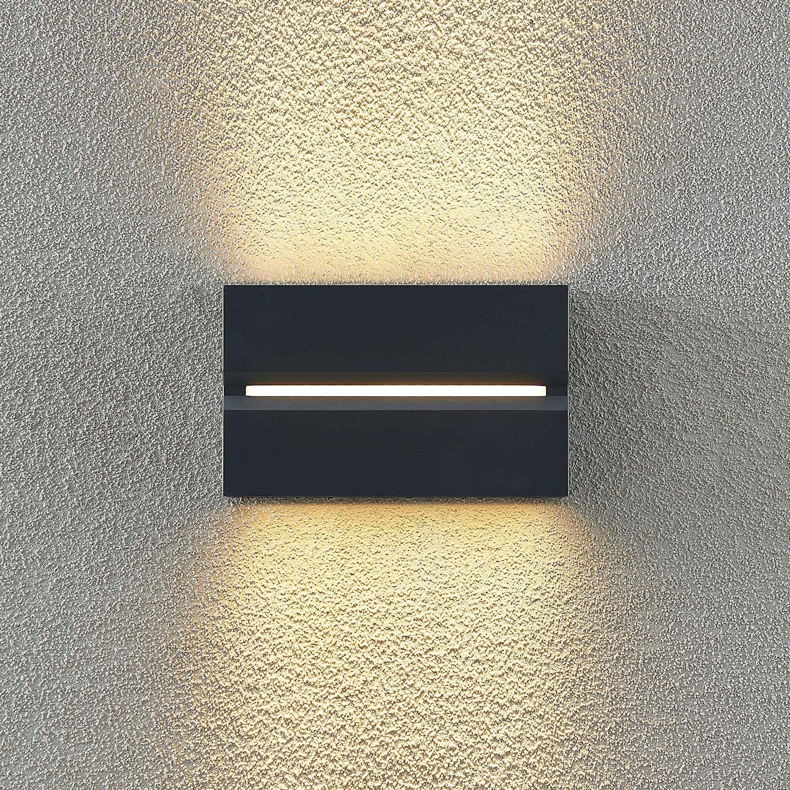 LED utevegglampe Itarion opp og ned glass klar IP54 side