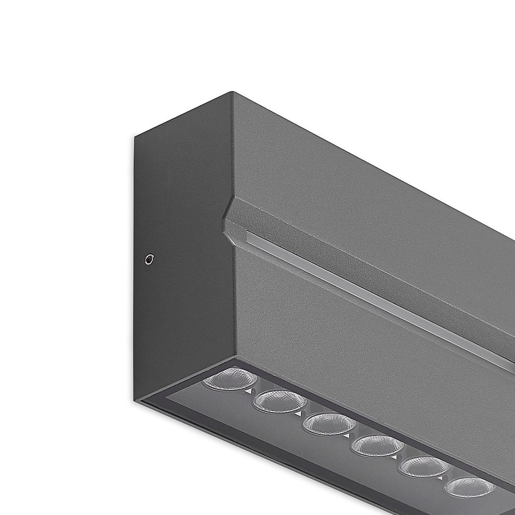 LED utevegglampe Itarion opp og ned glass klar IP54 vinkel
