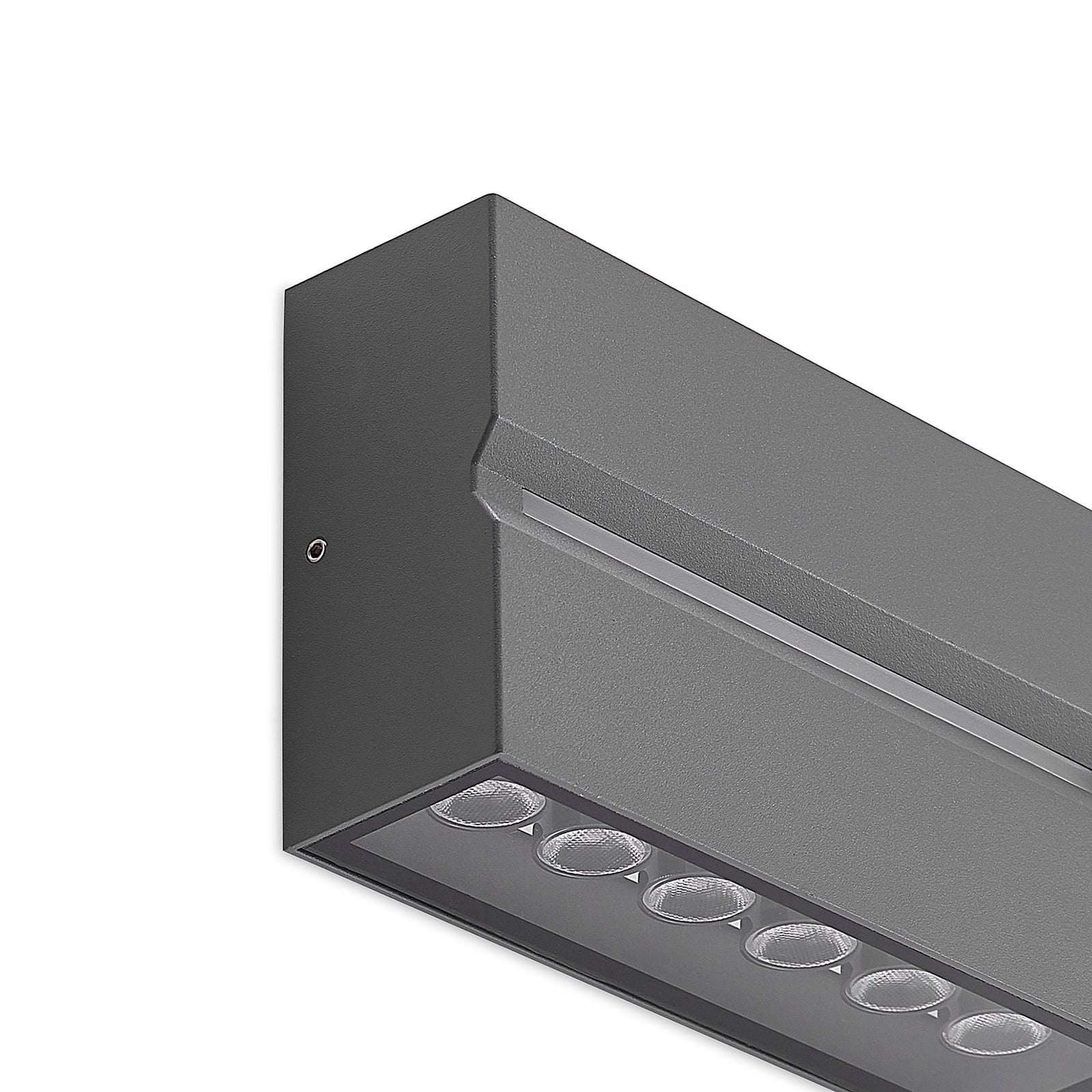 LED utevegglampe Itarion opp og ned glass klar IP54 vinkel