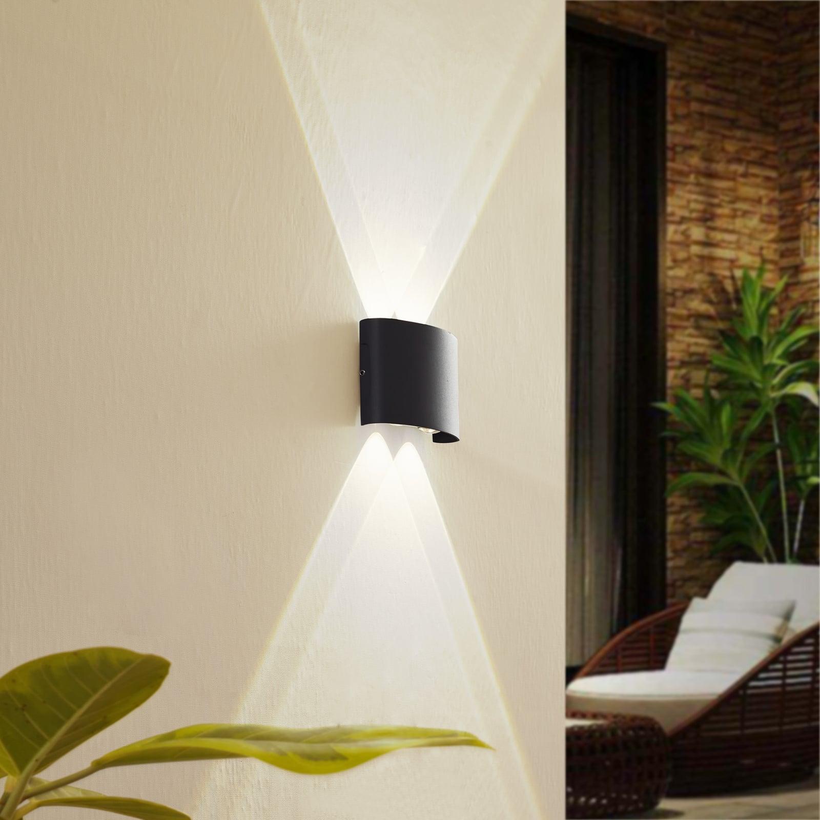 LED utevegglampe Ithan 2-lys antrasitt bakside