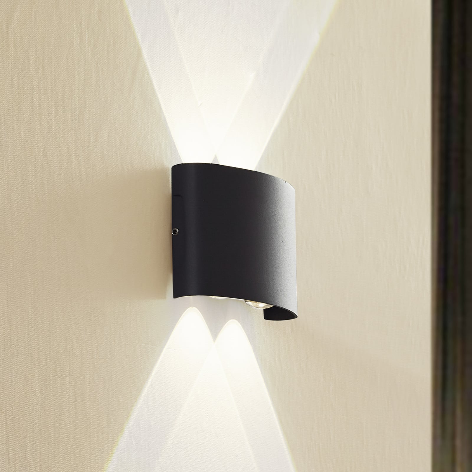 LED utevegglampe Ithan 2-lys antrasitt forfra