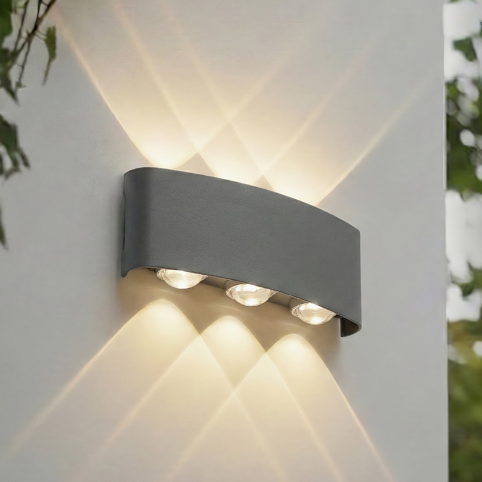 LED utevegglampe Ithan 3-lys antrasitt IP54 front