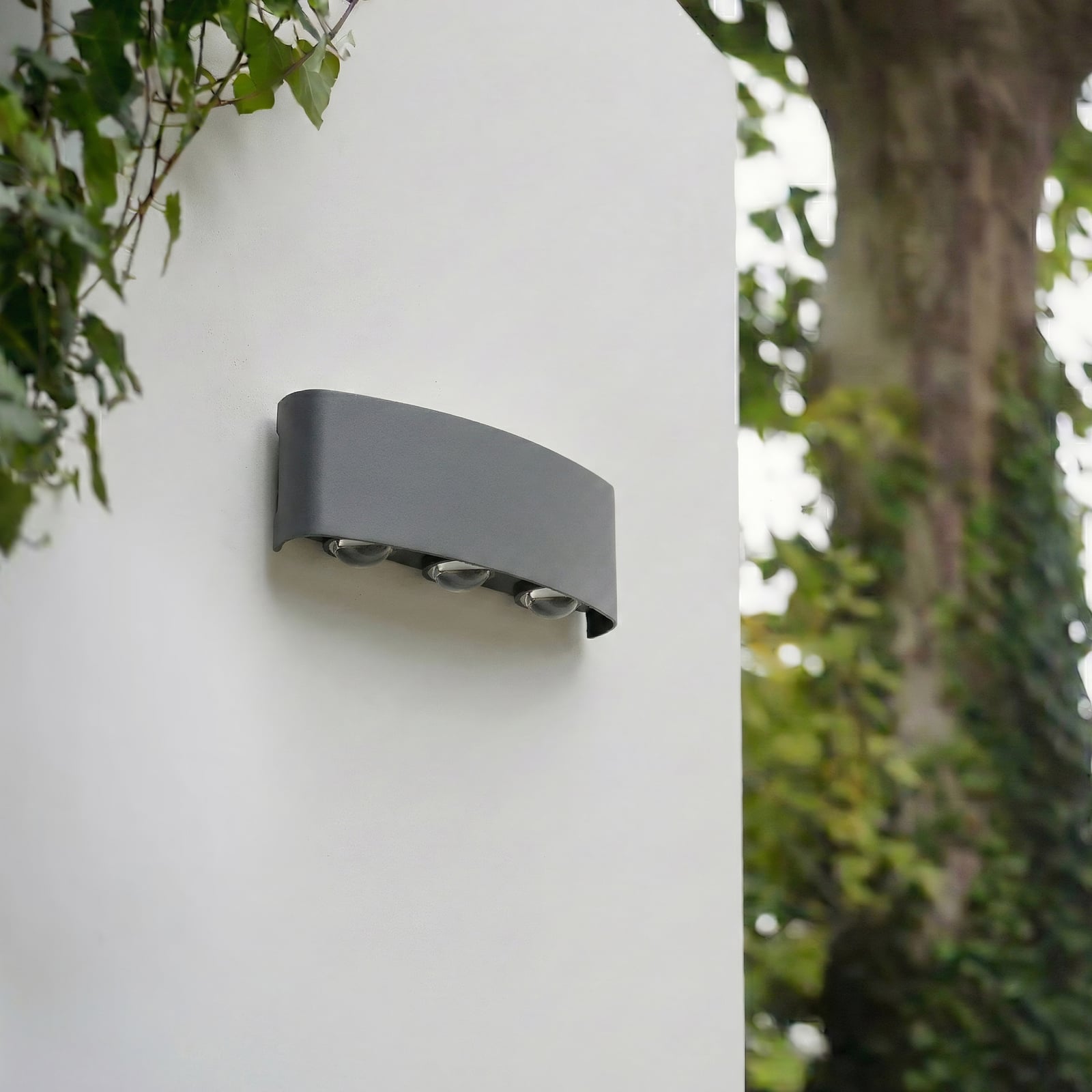 LED utevegglampe Ithan 3-lys antrasitt IP54 montert