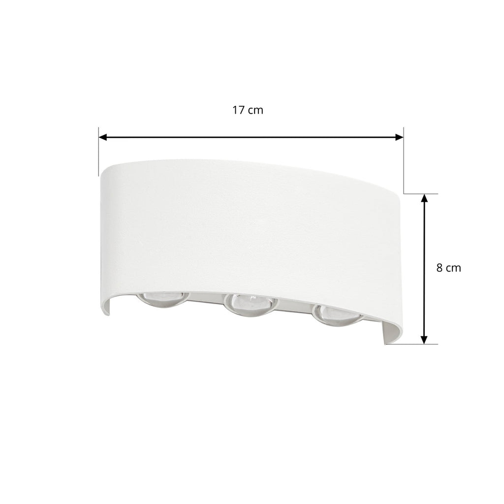 LED utevegglampe Ithan 3-lys hvit aluminium detalj av lyskilde