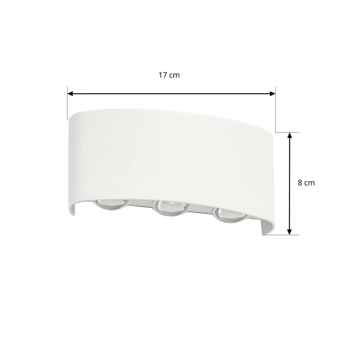 LED utevegglampe Ithan 3-lys hvit aluminium detalj av lyskilde