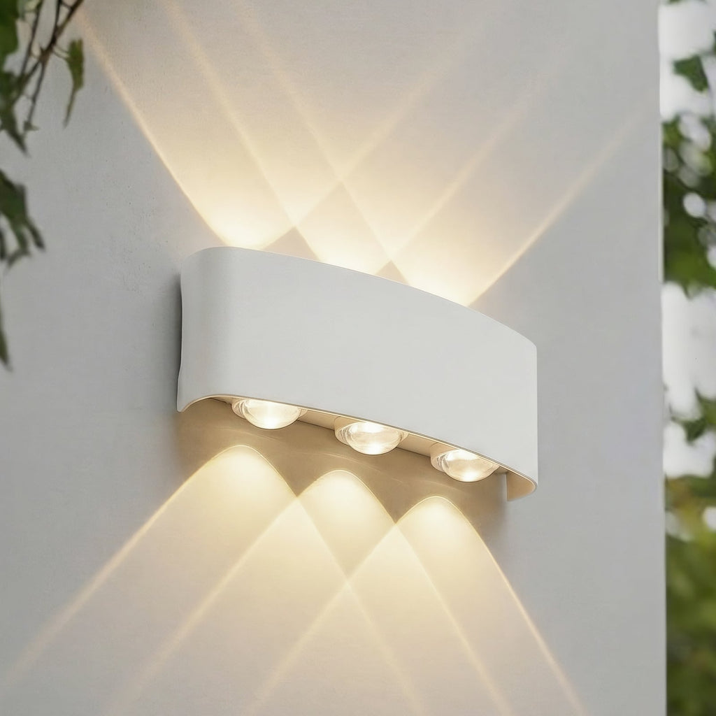 LED utevegglampe Ithan 3-lys hvit aluminium front