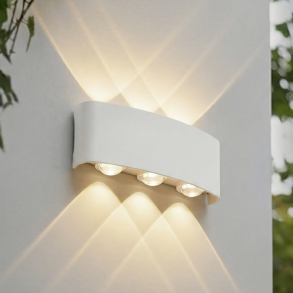 LED utevegglampe Ithan 3-lys hvit aluminium front