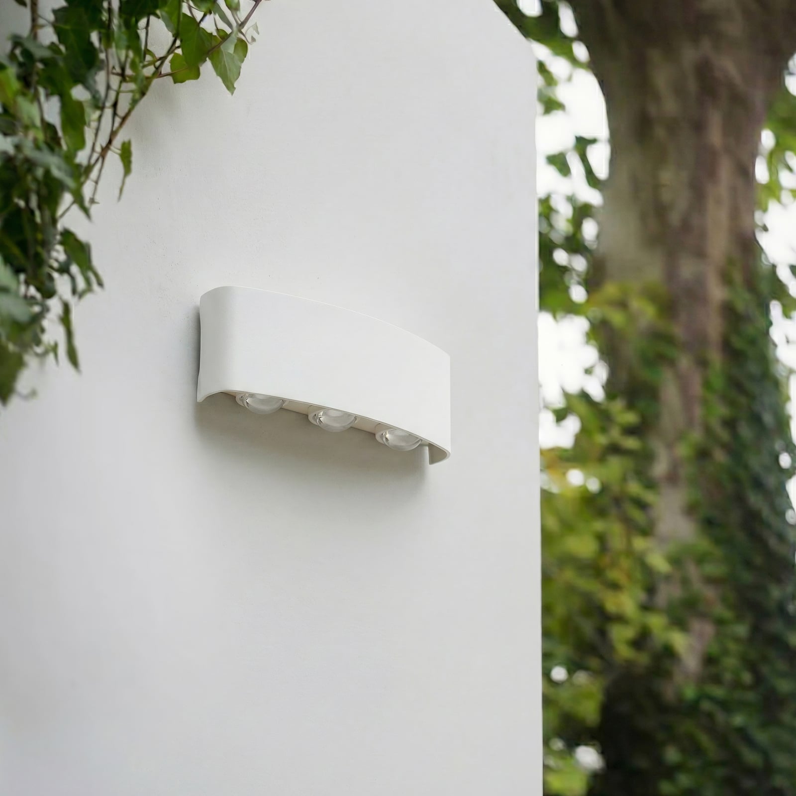LED utevegglampe Ithan 3-lys hvit aluminium montert på vegg
