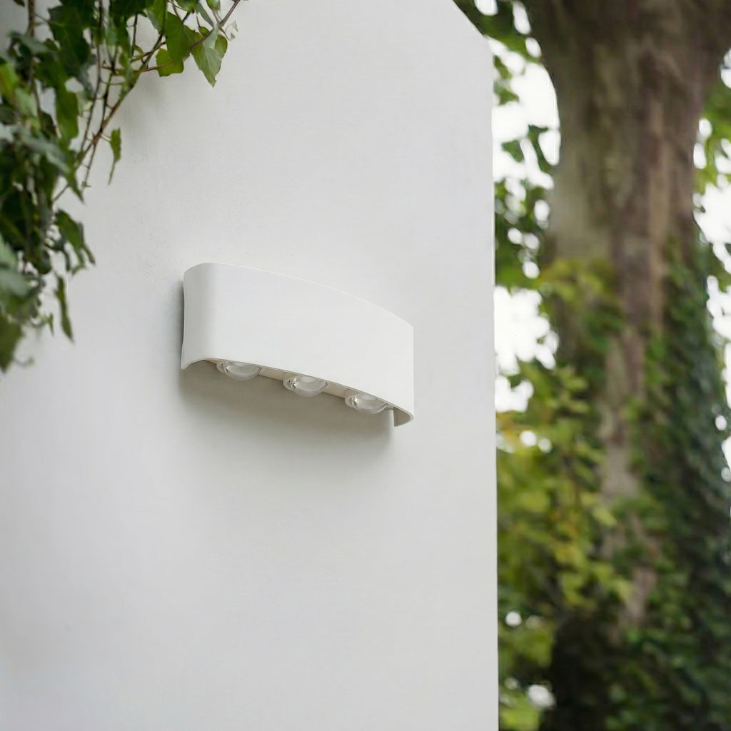LED utevegglampe Ithan 3-lys hvit aluminium montert på vegg