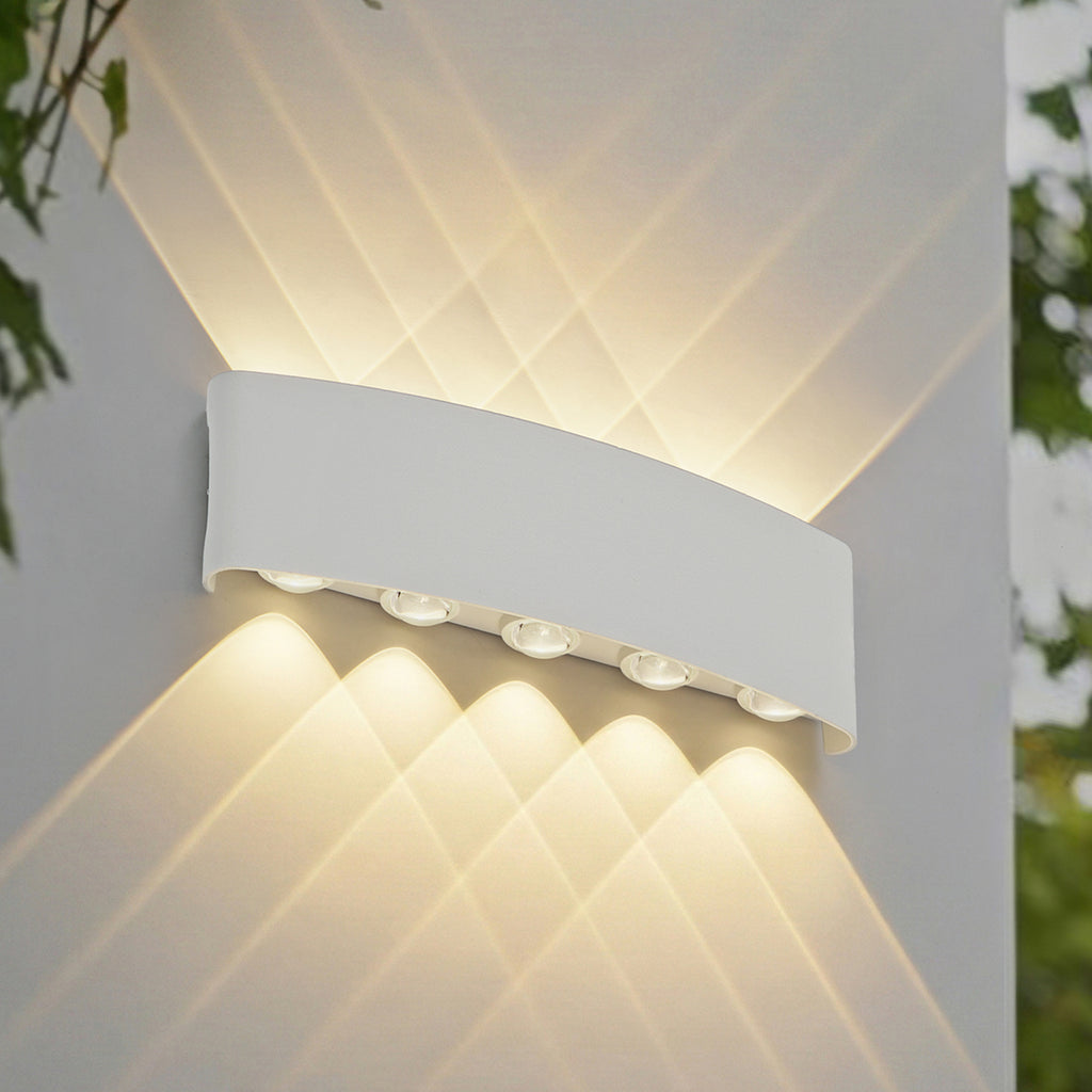 LED utevegglampe Ithan 5-lys hvit aluminium 27 cm forfra
