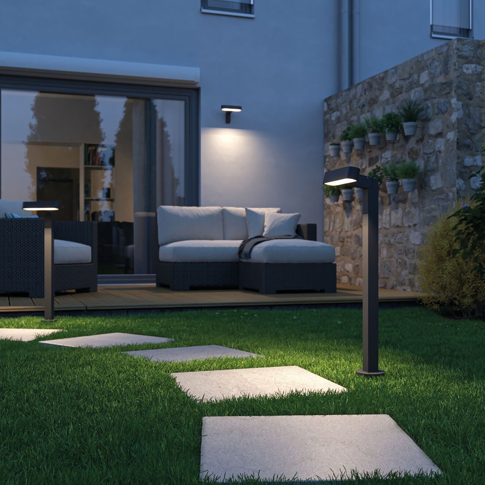 LED utevegglampe Ito med bevegelsessensor antrasitt Paulmann sensor detalj